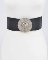 Lion Accent with Rhinestone Buckle Elastic Belt - Palazzo Couture Online