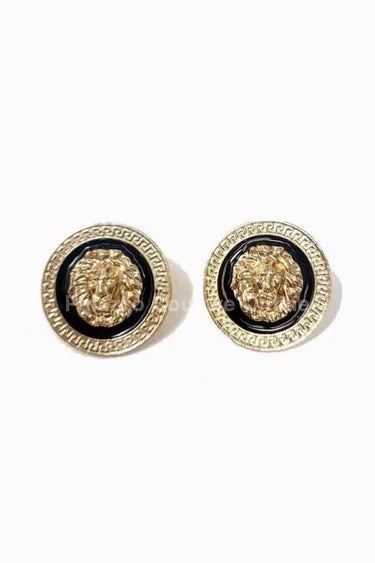 Lion Diva Earrings – Bold Lion Head Earrings in Gold or Silver - women's statement jewelry