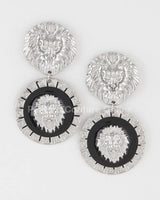 Lion Emblem Earrings - women's statement jewelry
