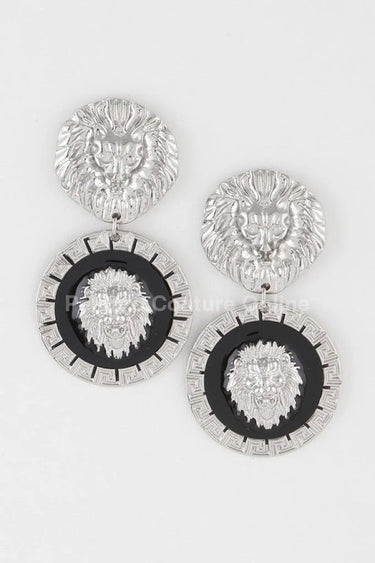 Lion Emblem Earrings - women's statement jewelry