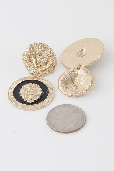 Lion Emblem Earrings - stylish accessory for every outfit