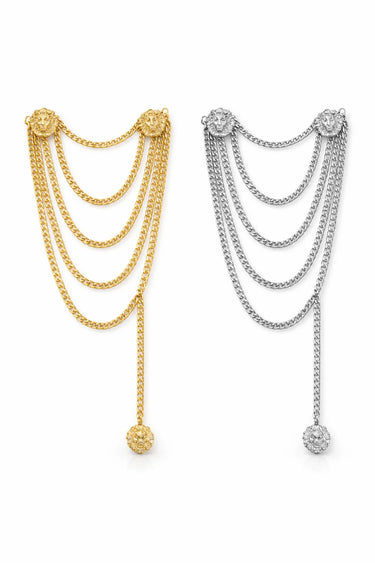 Lioness Chain Belt with Draped Chains and Lion Detail - view 4