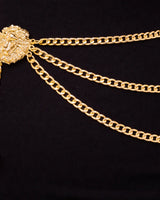 Lioness Chain Belt with Draped Chains and Lion Detail - view 5