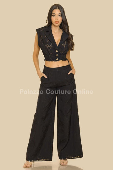 Lithuania Lace top Pant Set - Palazzo Couture Online