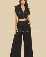 Lithuania Lace top Pant Set - Palazzo Couture Online