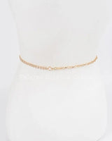 CG Logo Rhinestone Dainty Chain Belt (Gold) - chic women's belt for every occasion