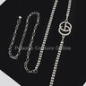 CG Logo Rhinestone Dainty Chain Belt (Silver) for women - fashion belt by Palazzo Couture