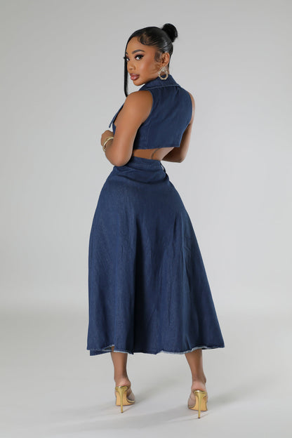 denim maxi dress