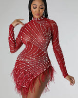 Look at Me Burgundy Mini Dress front view showing mini dress silhouette