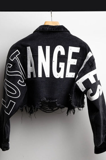 Lost Angeles Denim Jacket (Black) - trendy layering piece for women
