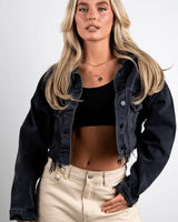 Lost Angeles Denim Jacket (Black) - women's fashion jacket