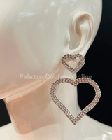 Love Heart Earring Hanging Hearts (Silver) - Palazzo Couture Online