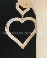 Love Heart Earring Hanging Hearts (Silver) - Palazzo Couture Online