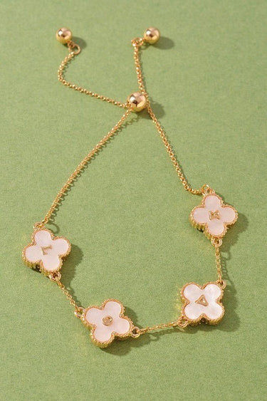 Love Mother of Pearl Clover Bracelet - Gold Cream - Palazzo Couture Online