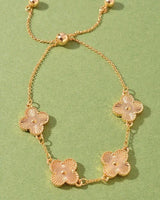 Love Mother of Pearl Clover Bracelet- Gold Cream - women's statement jewelry