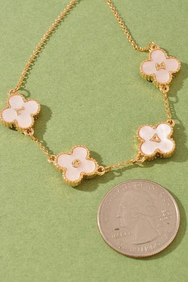 Love Mother of Pearl Clover Bracelet- Gold Cream - stylish accessory for every outfit