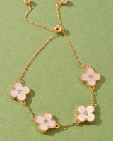Love Mother of Pearl Clover Bracelet- Gold Cream for women - fashion jewelry by Palazzo Couture