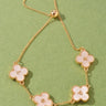 Love Mother of Pearl Clover Bracelet- Gold Cream for women - fashion jewelry by Palazzo Couture