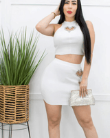 Love Notes Skirt Set (White) - Palazzo Couture Online