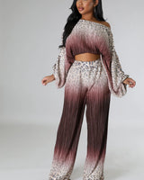 Elegant  one shoulder two piece pant set styled for going out