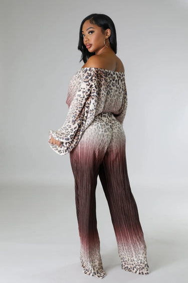 Love You A Latte Ruched Pant Set with One Shoulder Top full body look paired with heels and accessories
