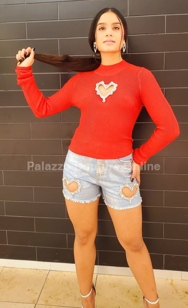 Lovely Heart Top (Red)