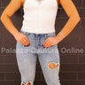 Lovely Heart Top (White) - Palazzo Couture Online