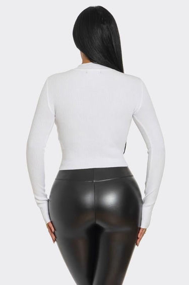 White heart cutout turtleneck for winter layering looks