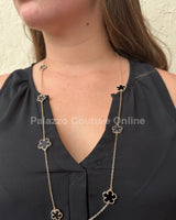 Be Loyal Long Necklace 36” (Black) for women - fashion jewelry by Palazzo Couture