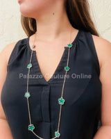 Be Loyal Long Necklace 36” (Green) - women's statement jewelry