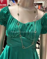 Be Loyal Long Necklace 36” (Green) - elegant piece by Palazzo Couture