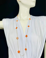 Be Loyal Long Necklace 36” (Orange) for women - fashion jewelry by Palazzo Couture