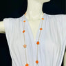 Be Loyal Long Necklace 36” (Orange) for women - fashion jewelry by Palazzo Couture
