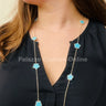Be Loyal Long Necklace 36” (Turquoise) for women - fashion jewelry by Palazzo Couture