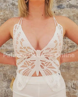 Women's White matching pant set from Palazzo Couture collection