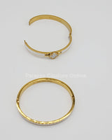 Lucky Clover Narrow Enamel Hinged Bangle Clover (White ) - Palazzo Couture Online