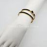 Lucky Clover Narrow Enamel Hinged Bangle Clover (Black) for women - fashion jewelry by Palazzo Couture