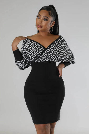 Elegant Shoulder V Neck off-shoulder mini dress on model styled for going out
