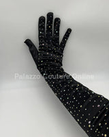 Lumix Gloves (Rhinestone Black) - Palazzo Couture Online