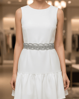 Luna wave Belt - Silver - Palazzo Couture Online