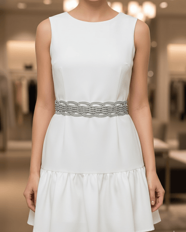 Luna wave Belt - Silver - Palazzo Couture Online