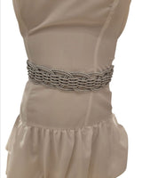 Luna wave Belt - Silver - Palazzo Couture Online