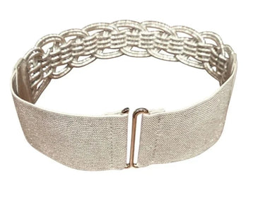 Luna Wave Elastic Waist Belt in Silver - trendy women's fashion belt