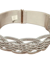 Luna Wave Elastic Waist Belt in Silver for women - fashion belt by Palazzo Couture