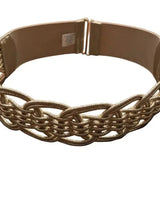 Luna Wave Gold Waist Belt with Braided Elastic Design for women - fashion belt by Palazzo Couture