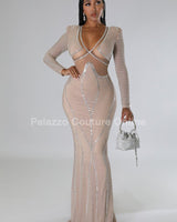 Lurice Rhinestone Elegance Maxi Dress - Palazzo Couture Online