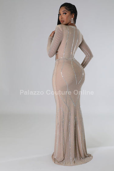 Lurice Rhinestone Elegance Maxi Dress - Palazzo Couture Online