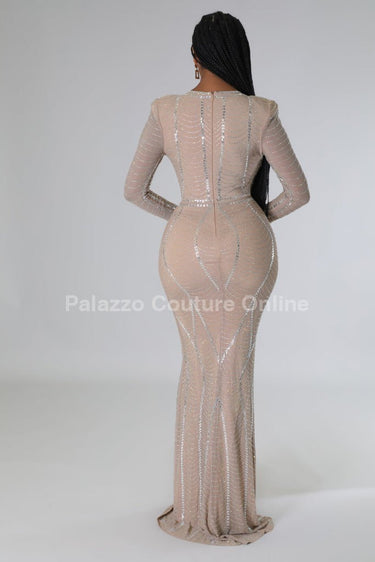 Lurice Rhinestone Elegance Maxi Dress - Palazzo Couture Online