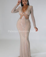 Lurice Rhinestone Elegance Maxi Dress - Palazzo Couture Online