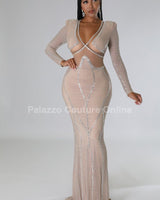 Lurice Rhinestone Elegance Maxi Dress - Palazzo Couture Online